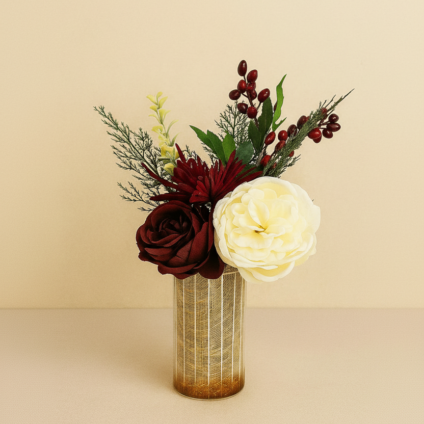 Burgundy & Cream - matched framing