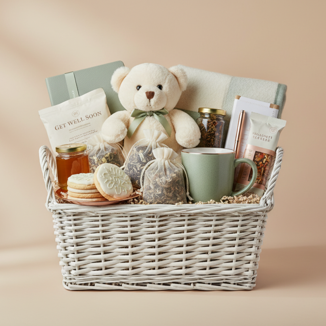 Get Well Soon Gift Basket - Square Format