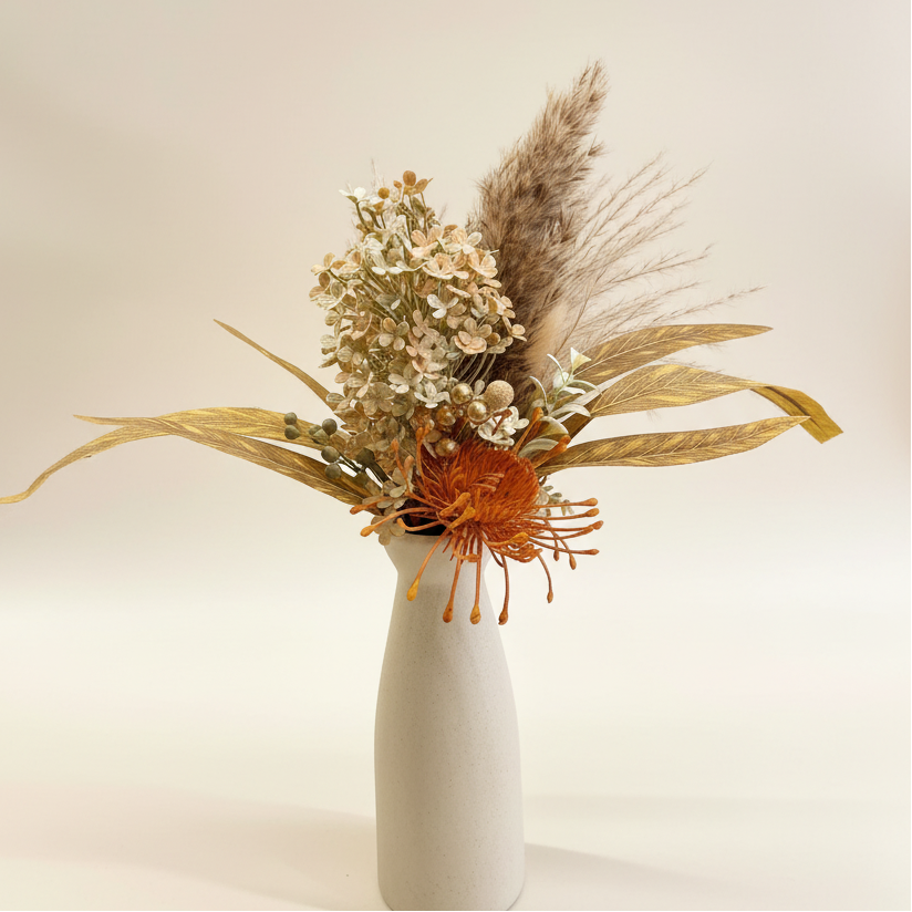 Natural dried flower arrangement