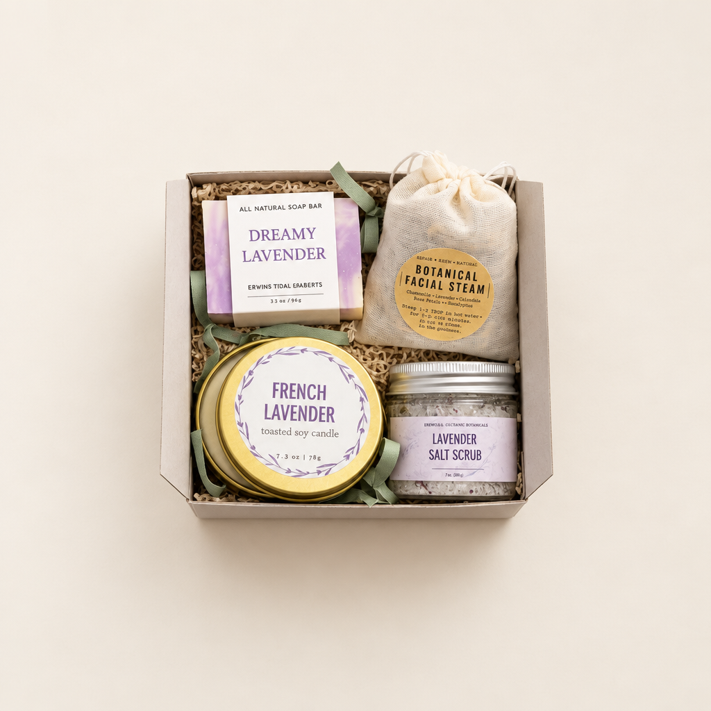Square lavender gift box preview, not applied