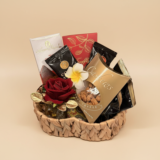 Valentine's Heart Basket with neutral background