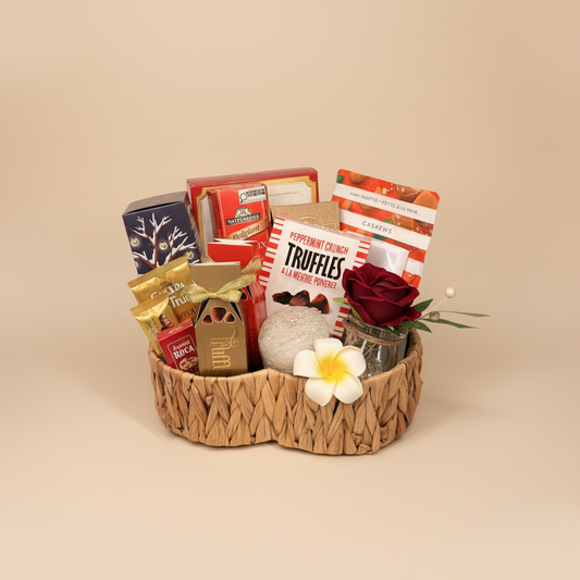 Valentine's Heart Basket with neutral background